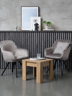 Fauteuil ONSEVIG fluweel grijs/zwart