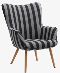Fauteuil SIMESTED zwart/beige gestreept