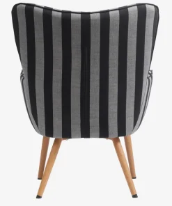 Fauteuil SIMESTED zwart/beige gestreept