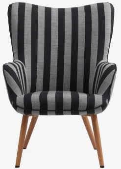 Fauteuil SIMESTED zwart/beige gestreept