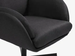 Fauteuil TANKEDAL met voetenbank donkergrijze stof