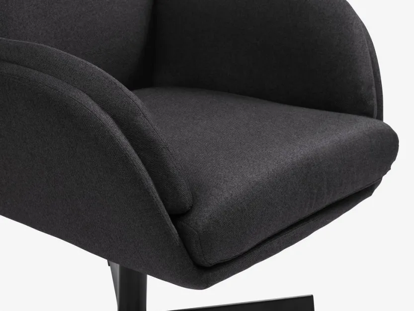 Fauteuil TANKEDAL met voetenbank donkergrijze stof