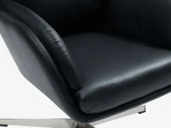 Fauteuil TANKEDAL met voetenbank zwart kunstleer