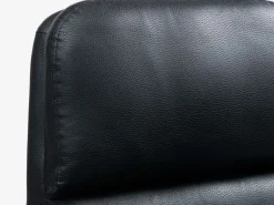 Fauteuil TANKEDAL met voetenbank zwart kunstleer