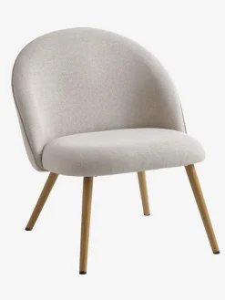 Fauteuil THORUP beige stof/eiken kleur