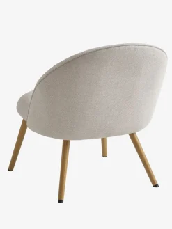 Fauteuil THORUP beige stof/eiken kleur
