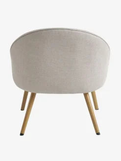 Fauteuil THORUP beige stof/eiken kleur