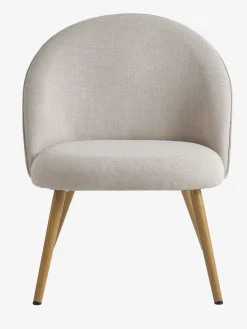 Fauteuil THORUP beige stof/eiken kleur