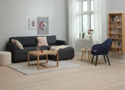 Fauteuil UDSBJERG fluweel blauw/zwart