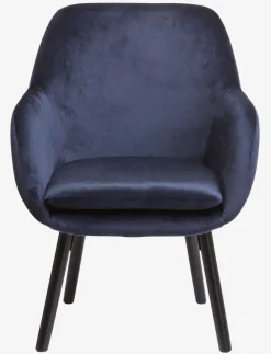 Fauteuil UDSBJERG fluweel blauw/zwart