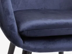 Fauteuil UDSBJERG fluweel blauw/zwart