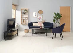 Fauteuil UDSBJERG fluweel blauw/zwart