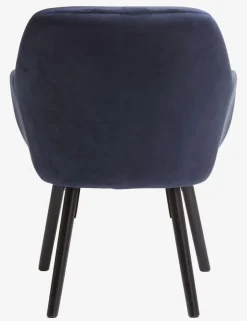 Fauteuil UDSBJERG fluweel blauw/zwart
