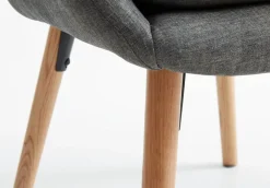 Fauteuil UDSBJERG grijze stof/eiken