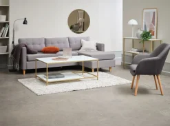 Fauteuil UDSBJERG grijze stof/eiken