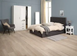 Fauteuil ULDUM grijze stof/zwart