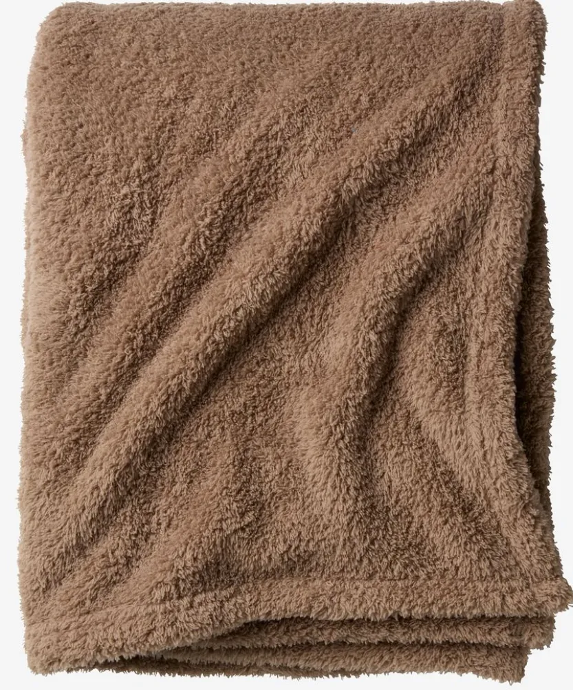 Fleeceplaid HASSELURT 130x170 donkerzand