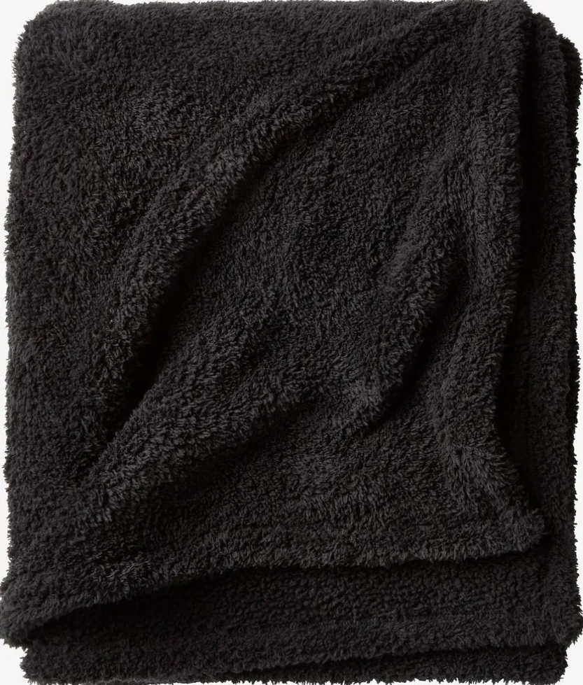 Fleeceplaid HASSELURT 130x170 zwart