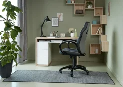 Gamestoel AGGESTRUP grijs kunstleer/zwarte mesh