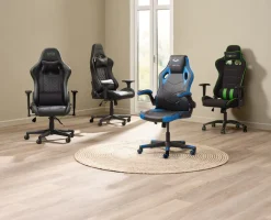 Gamestoel LAMBJERG zwart mesh/groen