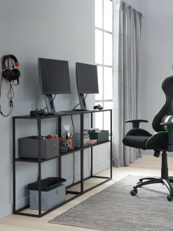 Gamestoel LAMBJERG zwart mesh/groen