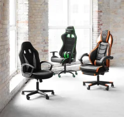 Gamestoel LAMBJERG zwart mesh/groen