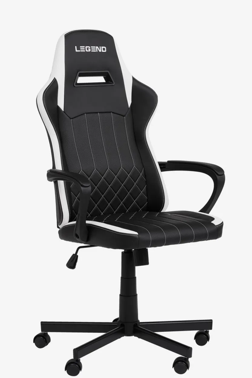 Gamestoel LERBJERG zwart/wit kunstleer