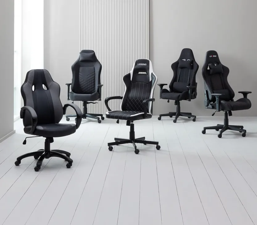 Gamestoel LERBJERG zwart/wit kunstleer