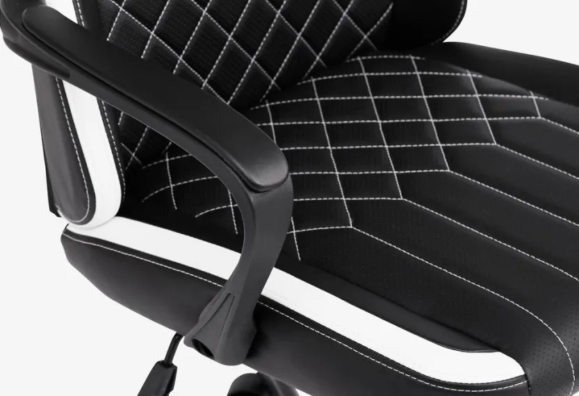 Gamestoel LERBJERG zwart/wit kunstleer