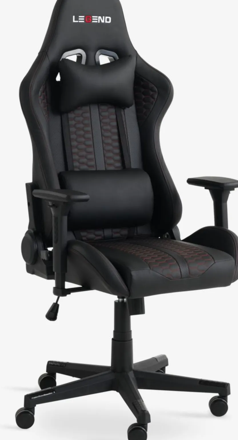 Gamestoel NIBE zwart kunstleer/rood