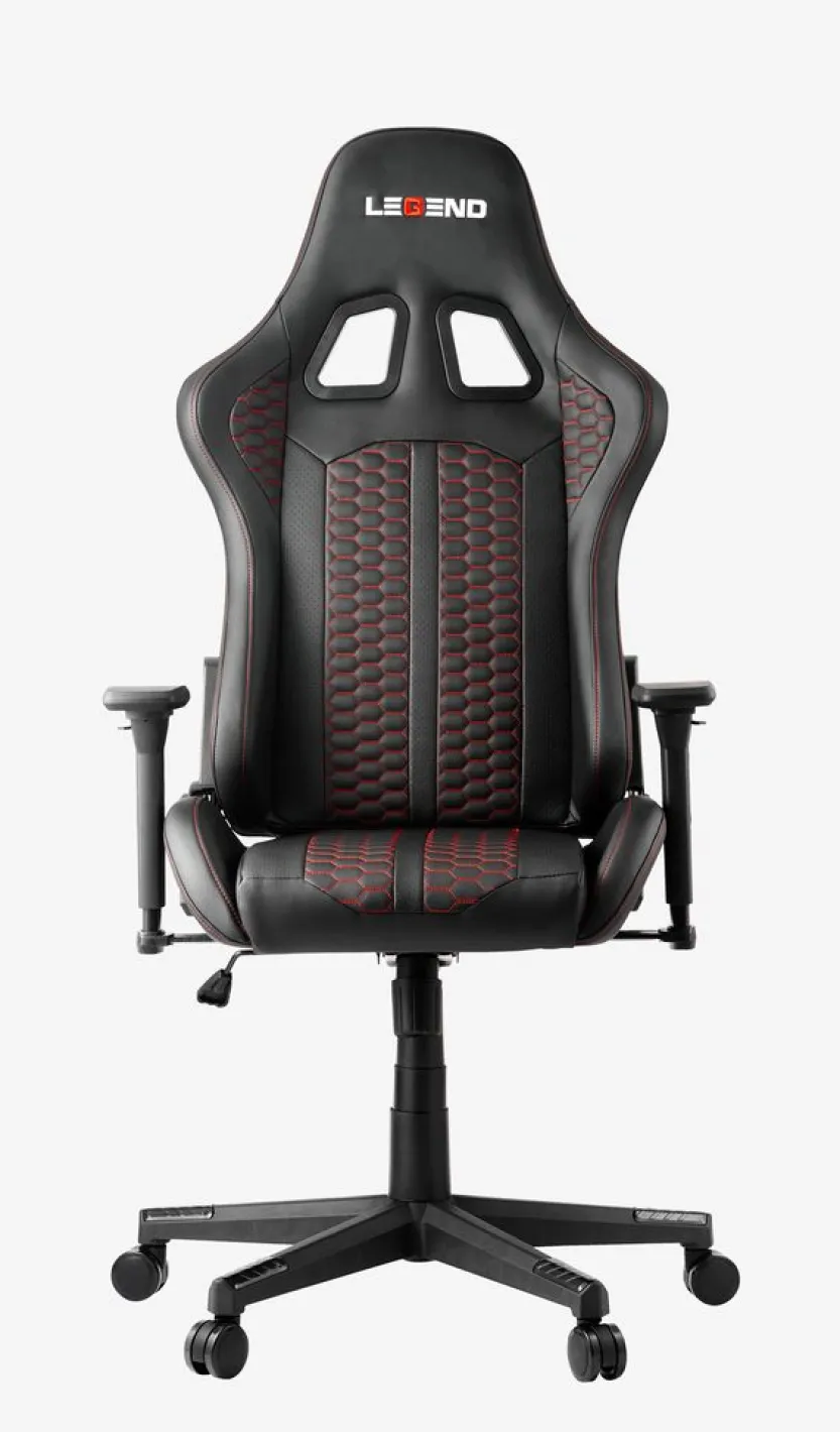 Gamestoel NIBE zwart kunstleer/rood