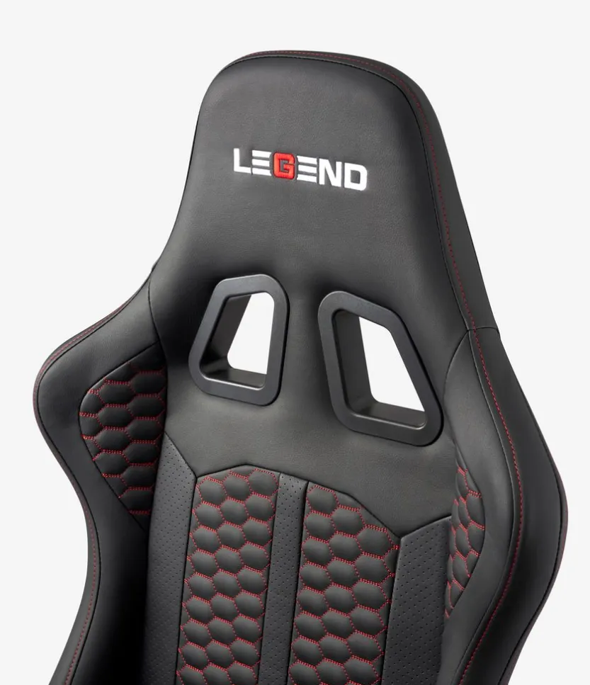 Gamestoel NIBE zwart kunstleer/rood