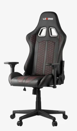 Gamestoel NIBE zwart kunstleer/rood