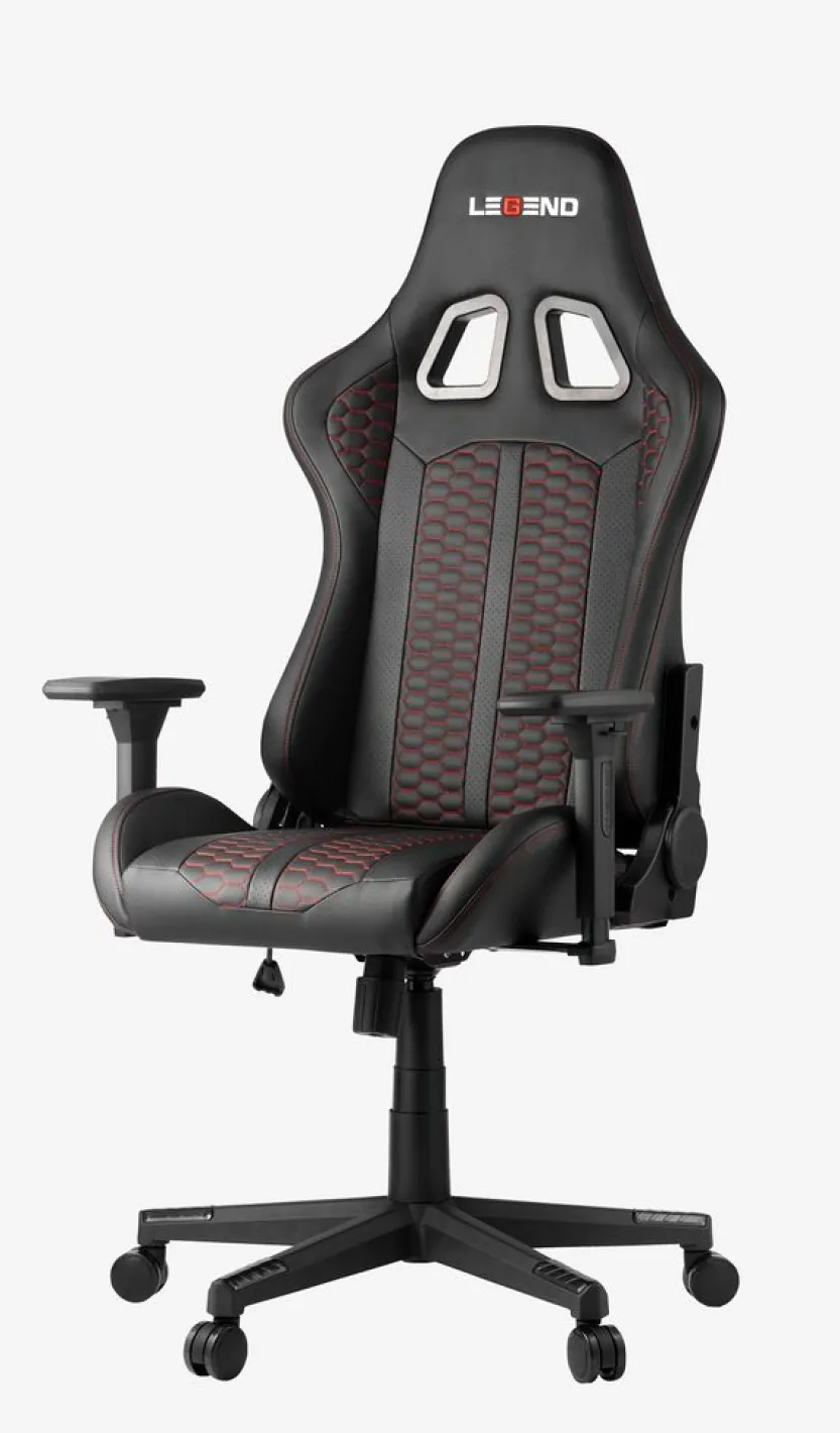 Gamestoel NIBE zwart kunstleer/rood