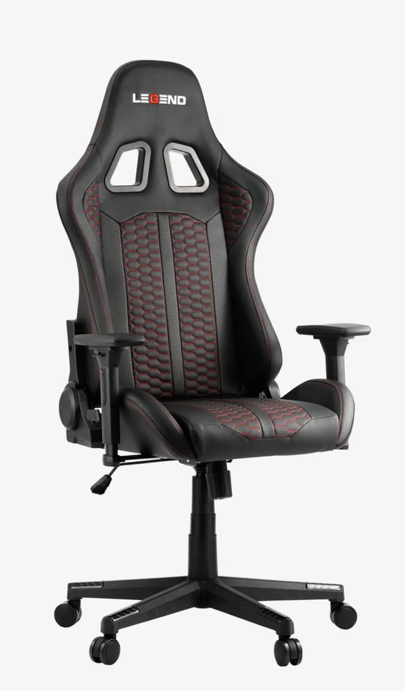 Gamestoel NIBE zwart kunstleer/rood