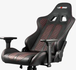 Gamestoel NIBE zwart kunstleer/rood