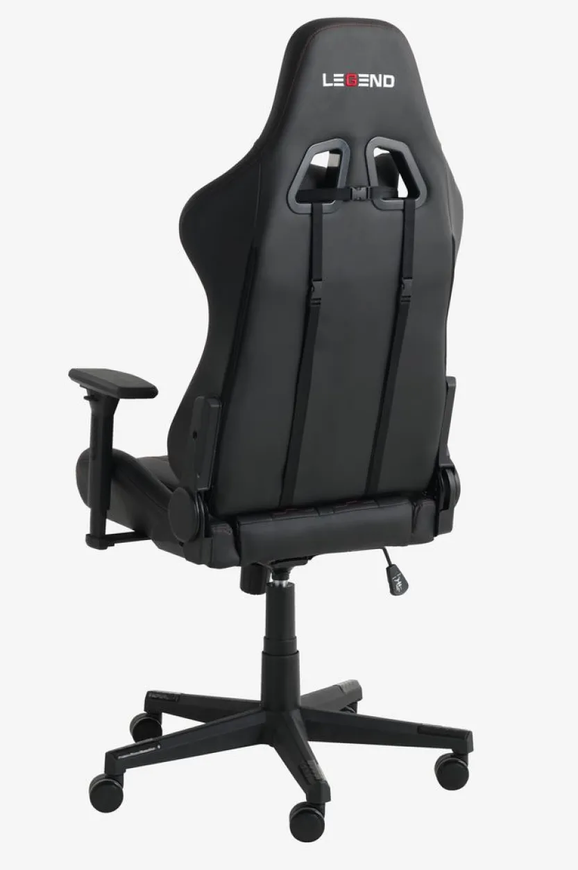 Gamestoel NIBE zwart kunstleer/rood