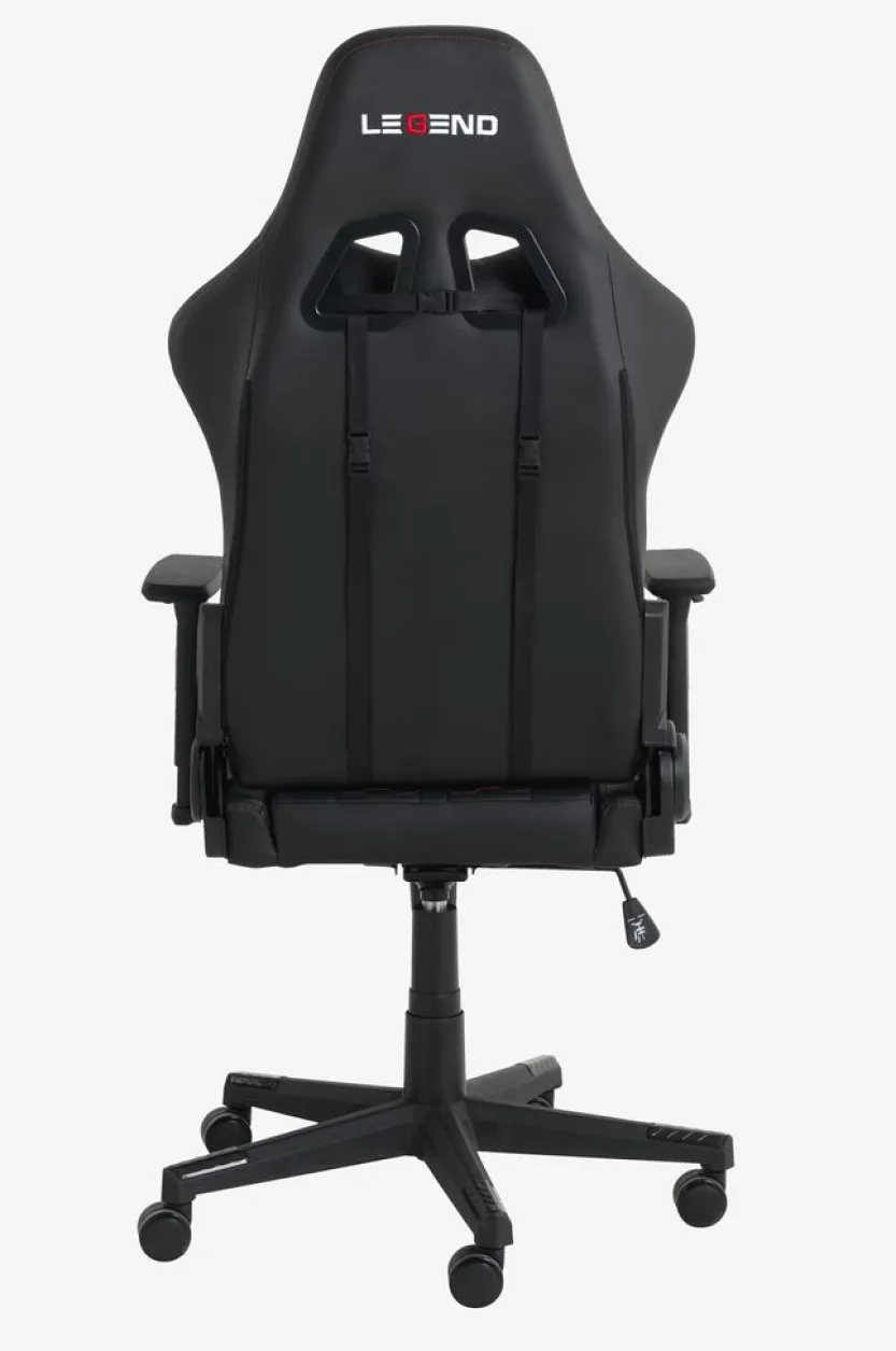 Gamestoel NIBE zwart kunstleer/rood