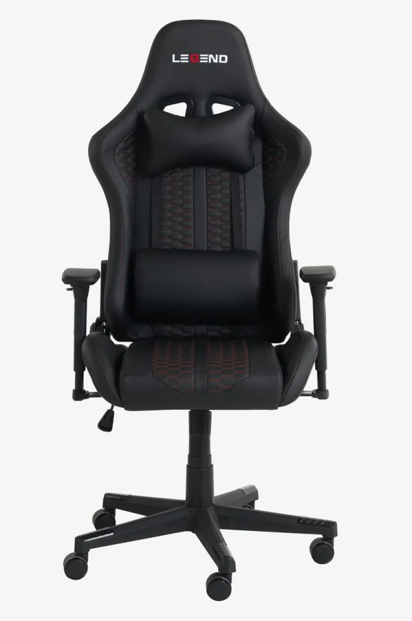 Gamestoel NIBE zwart kunstleer/rood