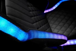 Gamestoel RANUM met LED zwart kunstleer/zwart