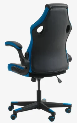 Gamestoel VOJENS zwart/blauw kunstleer/mesh