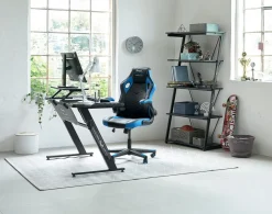 Gamestoel VOJENS zwart/blauw kunstleer/mesh