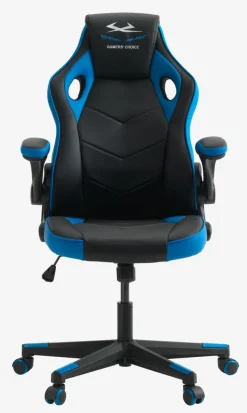 Gamestoel VOJENS zwart/blauw kunstleer/mesh