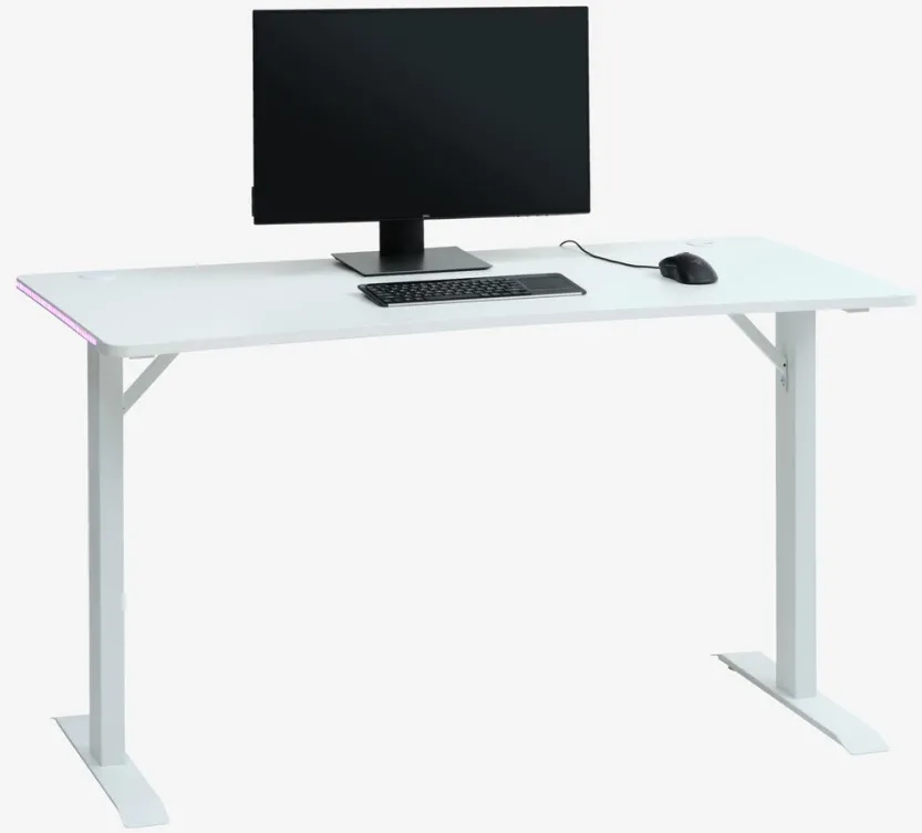 Gamingbureau HALBJERG 65x135 met LED wit