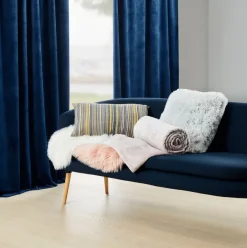 Gordijn AUSTRA 1x140x300 fluweel blauw