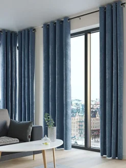 Gordijn NESVATN 1x140x300 chenille navy