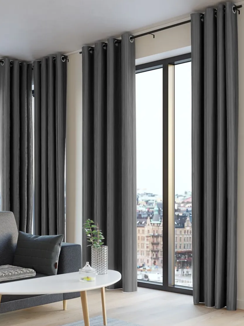 Gordijn TOTAK 1x140x300 corduroy grijs