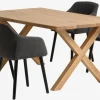 GRIBSKOV L180 tafel eiken + 4 ADSLEV stoelen antraciet