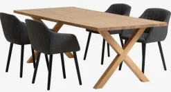GRIBSKOV L230 tafel eiken + 4 ADSLEV stoelen antraciet