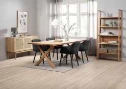 GRIBSKOV L230 tafel eiken + 4 ADSLEV stoelen antraciet